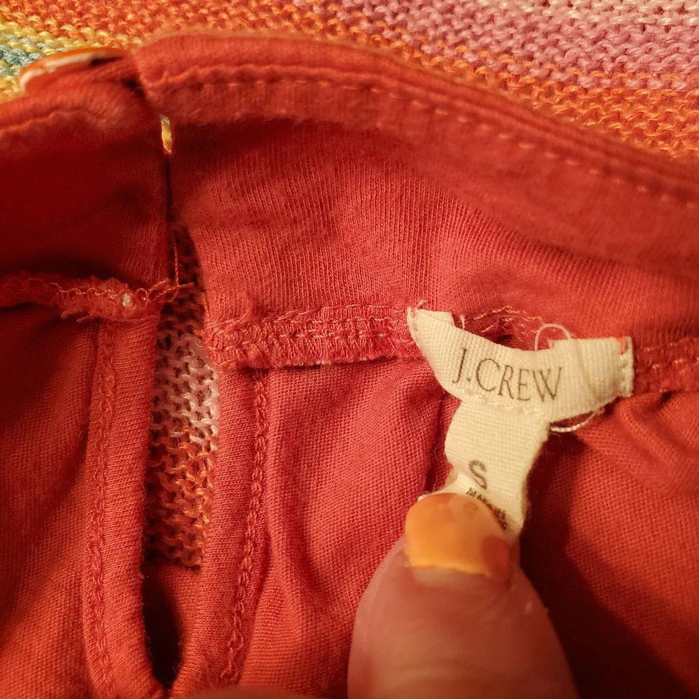 J Crew Ruffle Rust Orange Tank Top